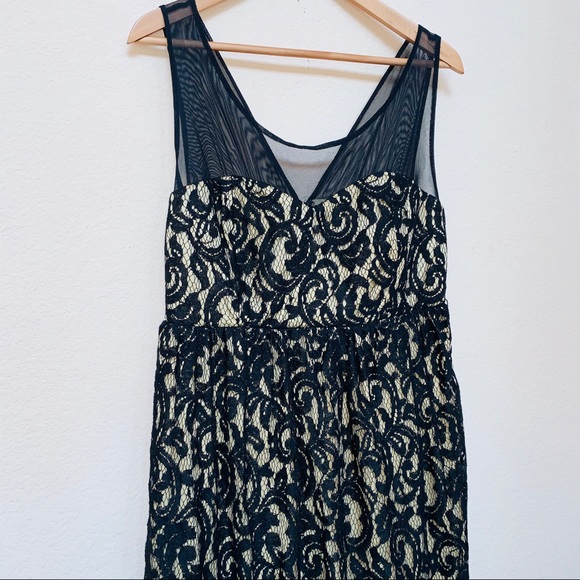 Torrid Black Lace Gold Slip Sleeveless Dress Sz 12 - Picture 4 of 15